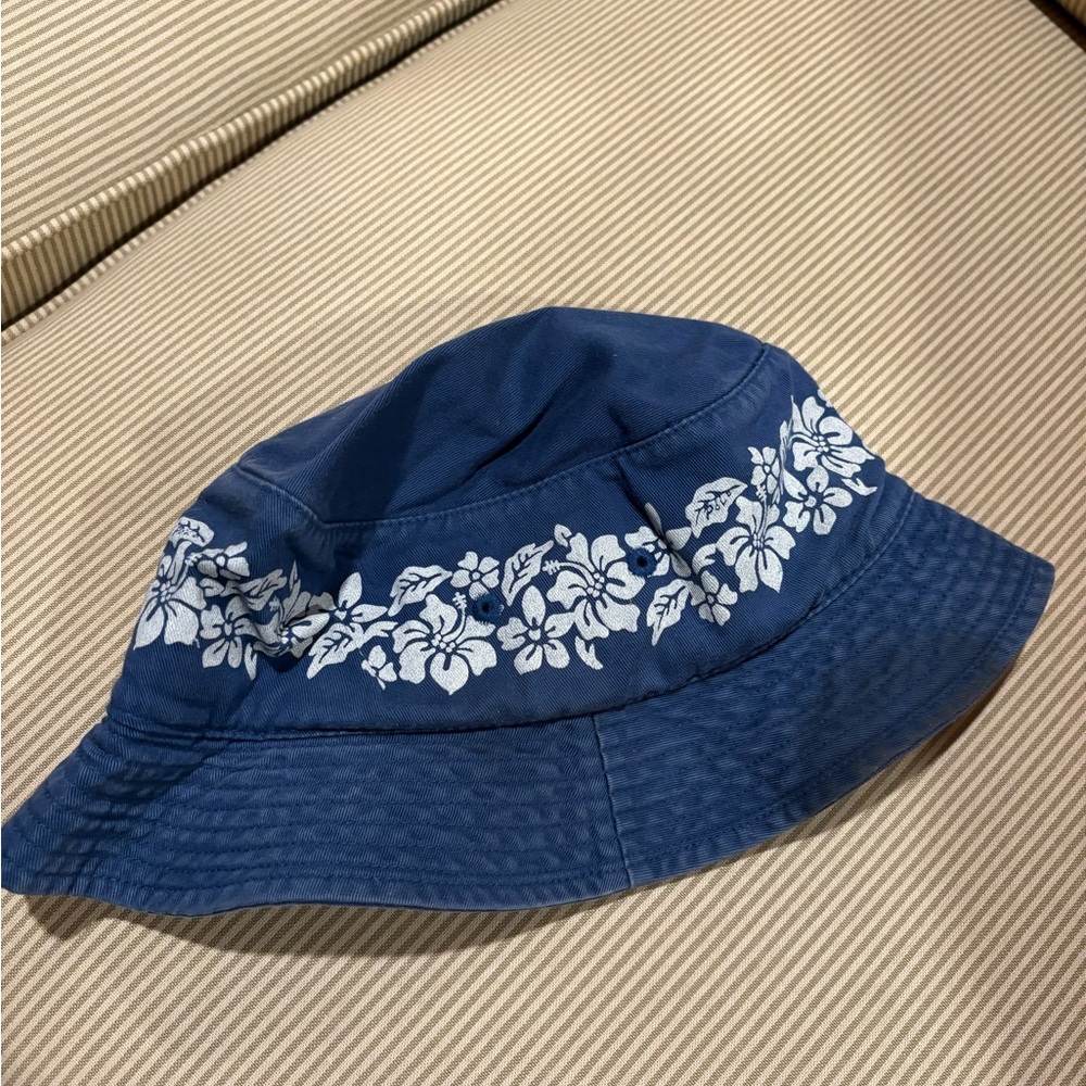 Vintage Polo Sport by Ralph Lauren Navy Floral Bucket Hat 100% Cotton